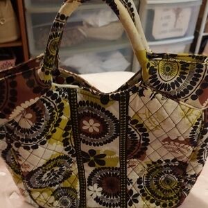 Vera Bradley Yellow and Brown Geometric Tote
